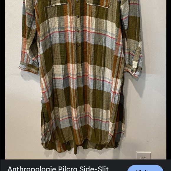 Anthropologie Pilcro Duster Top Side-Slit Shacket Women’s Medium - Picture 3 of 9